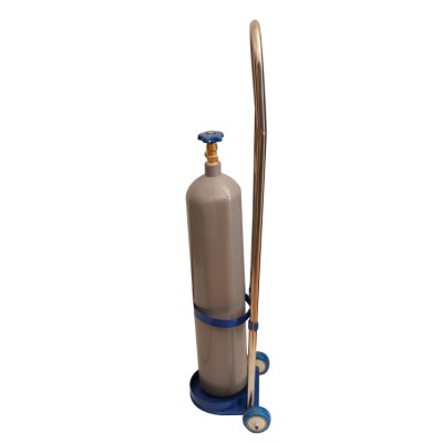 Trolley for medical oxygen cylinder gas bottle