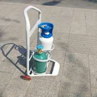 Stainless steel medical oxygen cylinders water bottle trolley